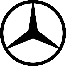 Black and white minimalist circle icon on a white background